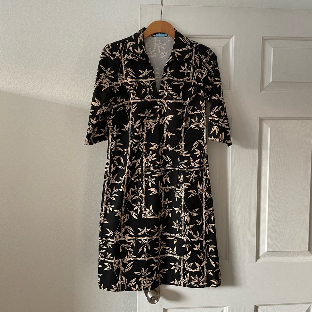 J. McLaughlin black dress with bamboo size 4